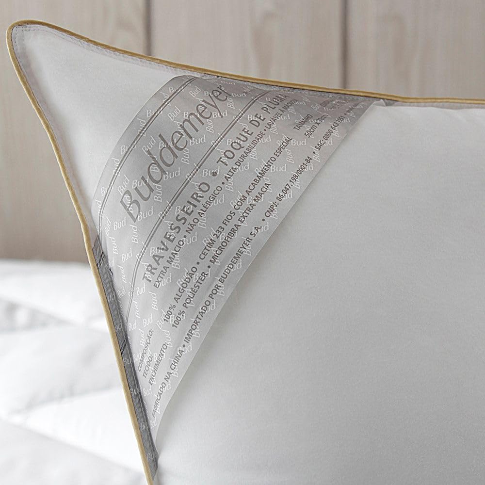 Buddemeyer Travesseiro 50x70cm, Toque de Pluma Algodão Branco